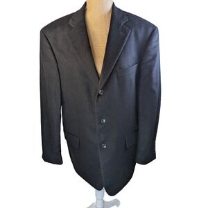 SARAR Pure Cashmere Fabric Made in Italy Black Men's Blazer Jacket 44" Chest
